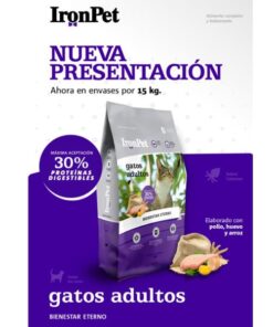 IRON PET GATOS ADULTOS BIENESTAR ETERNO  X 15 KGS