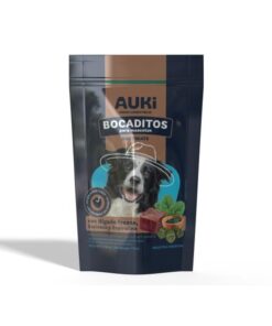 SNACK NATURAL AUKI BOCADITOS HIGADO  ESPINACA  Y  ESPIRULINA  PARA PERRO X 500 GRS
